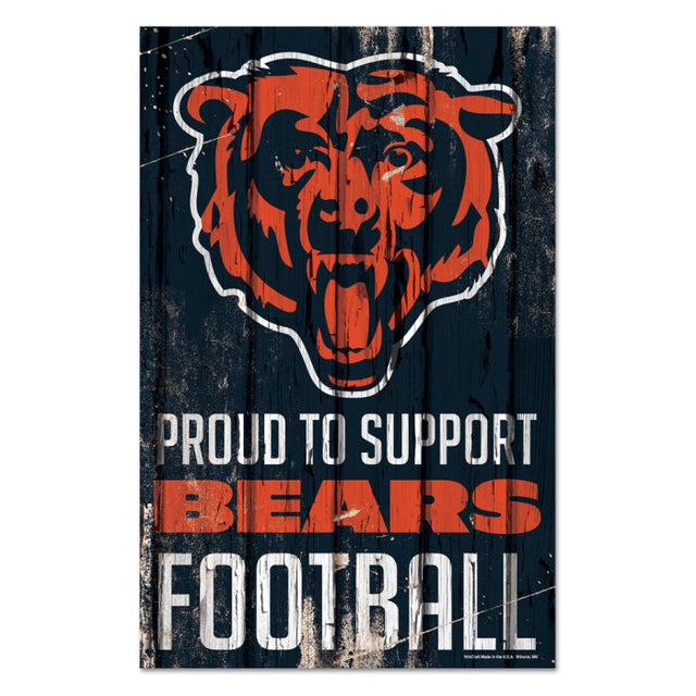 Chicago Bears Wood Sign 11" x 17" 1/4" thick