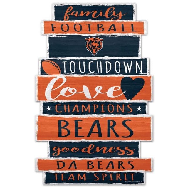 Chicago Bears Wood Sign 11" x 17" 1/4" thick