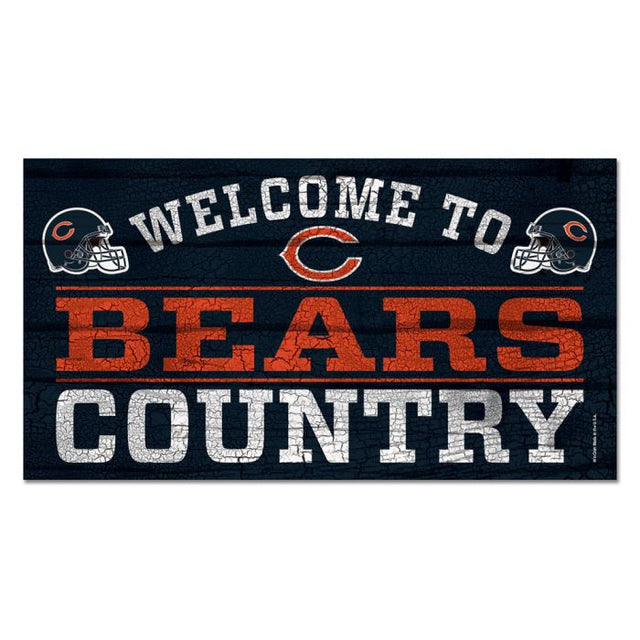 Letrero de madera de los Chicago Bears, 13" x 24", 1/4" de grosor