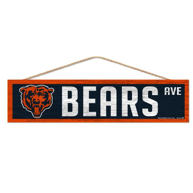 Chicago Bears Wood Sign-with Rope 4" x 17"