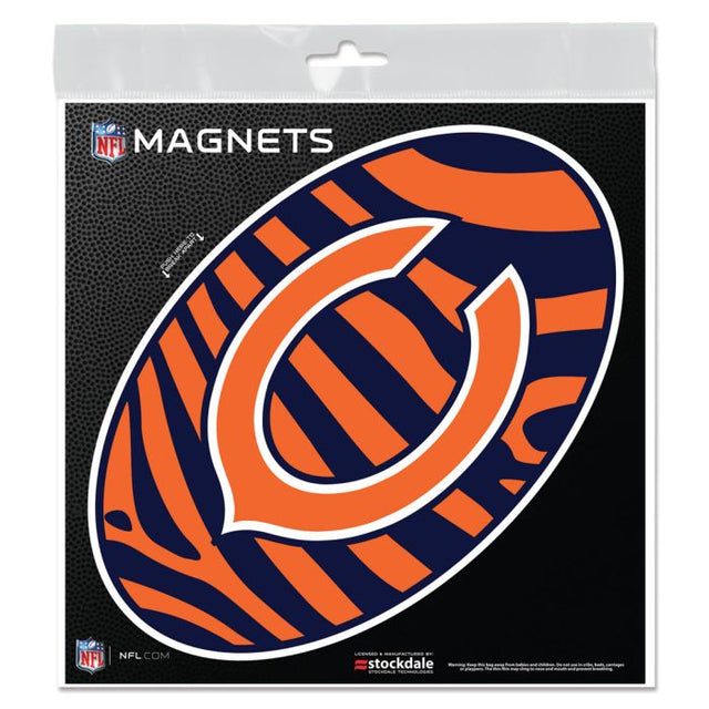 Imanes para exteriores ZEBRA de los Chicago Bears de 6" x 6"