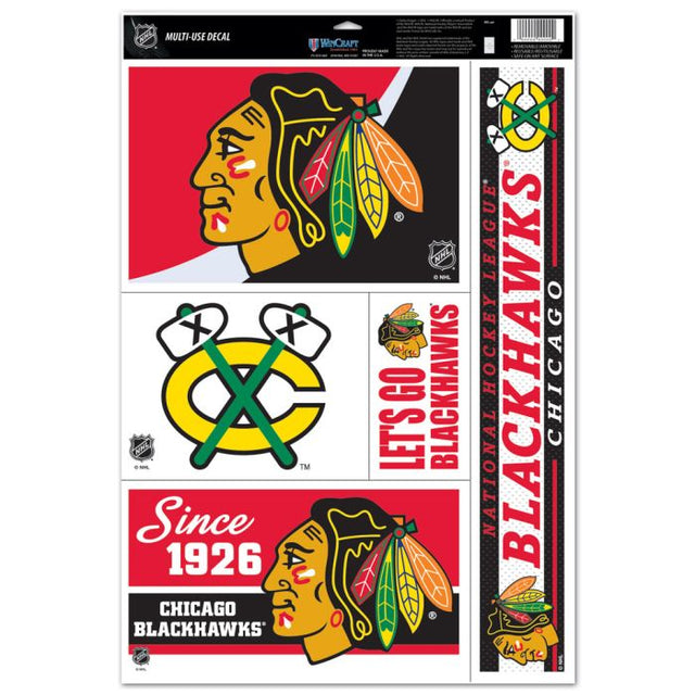 Chicago Blackhawks 5 Decals Multi Use Decal 11" x 17"