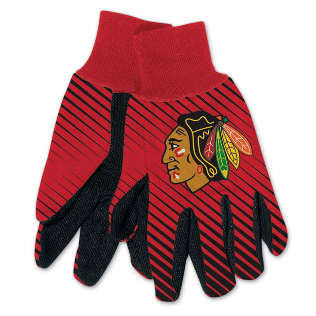 Guantes de dos tonos para adultos de los Chicago Blackhawks