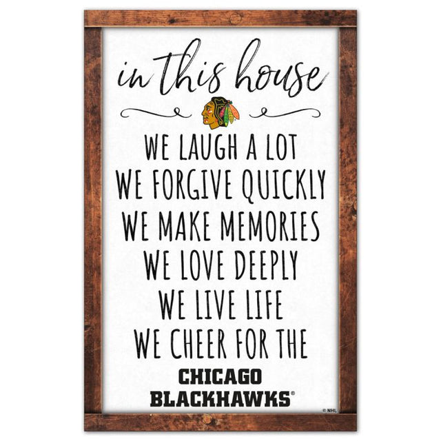 Chicago Blackhawks BOX LIST Wood Sign 11" x 17" 1/4" thick