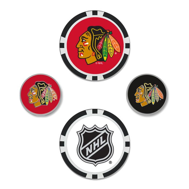 Juego de cuatro marcadores de pelota de los Chicago Blackhawks