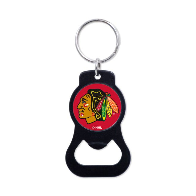 Llavero con abrebotellas de color negro de los Chicago Blackhawks