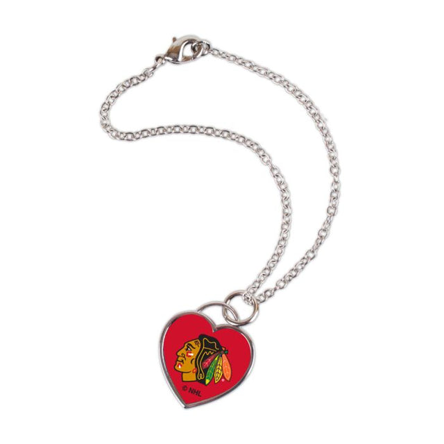 Pulsera de los Chicago Blackhawks con corazón en 3D