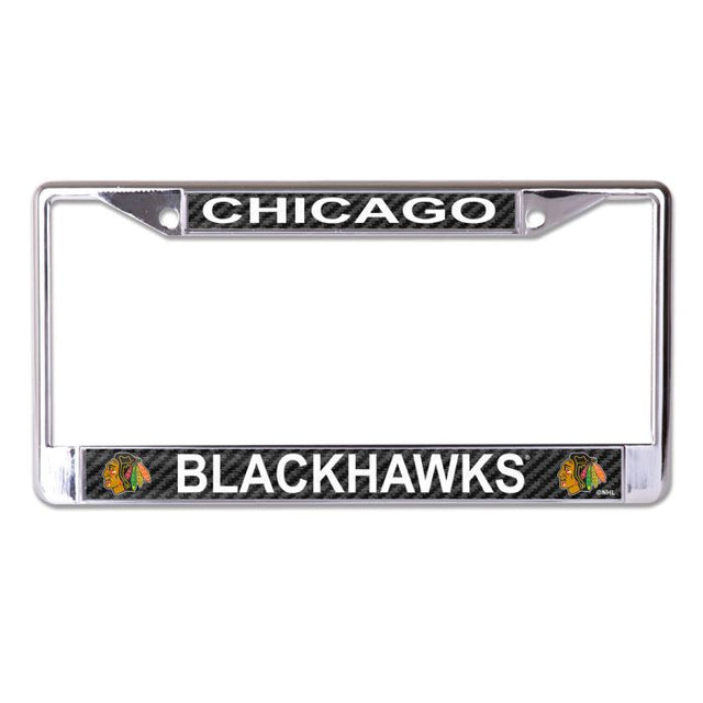 Chicago Blackhawks CARBON Lic Plt Frame S/L Printed