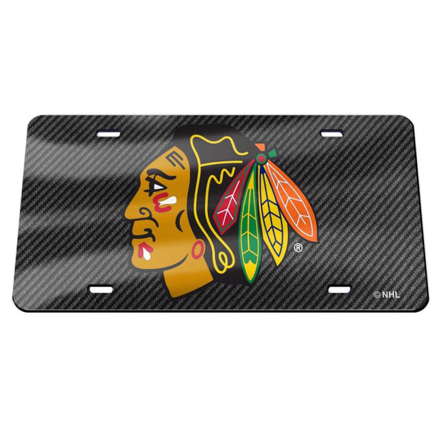 Chicago Blackhawks CARBON Specialty Acrylic License Plate