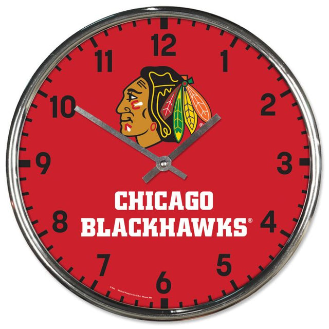 Chicago Blackhawks Chrome Clock