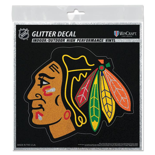 Chicago Blackhawks Decal Glitter 6" x 6"