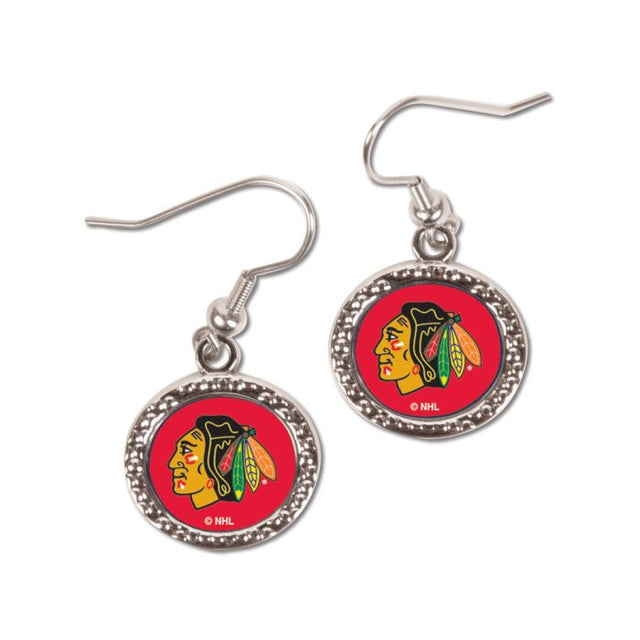 Pendientes de los Chicago Blackhawks en cartulina redonda