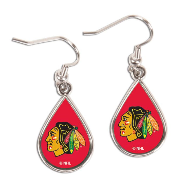 Chicago Blackhawks Earrings Jewelry Carded Tear Drop