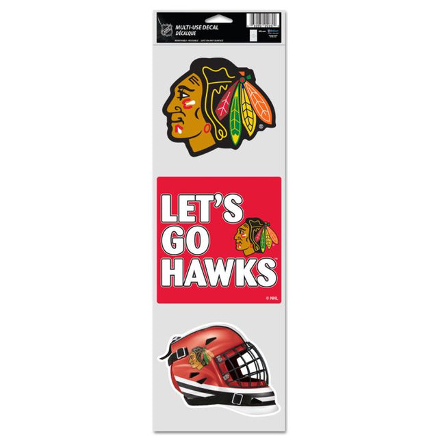 Calcomanías para fanáticos de los Chicago Blackhawks de 3,75" x 12"