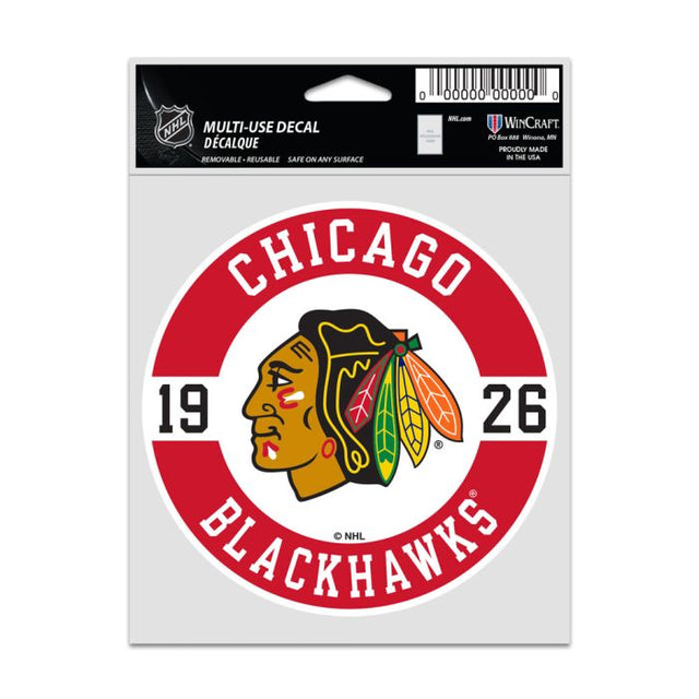 Calcomanías para fanáticos de los Chicago Blackhawks de 3,75" x 5"