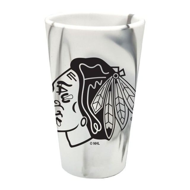 Vaso de pinta de silicona de 16 oz con diseño de los Chicago Blackhawks