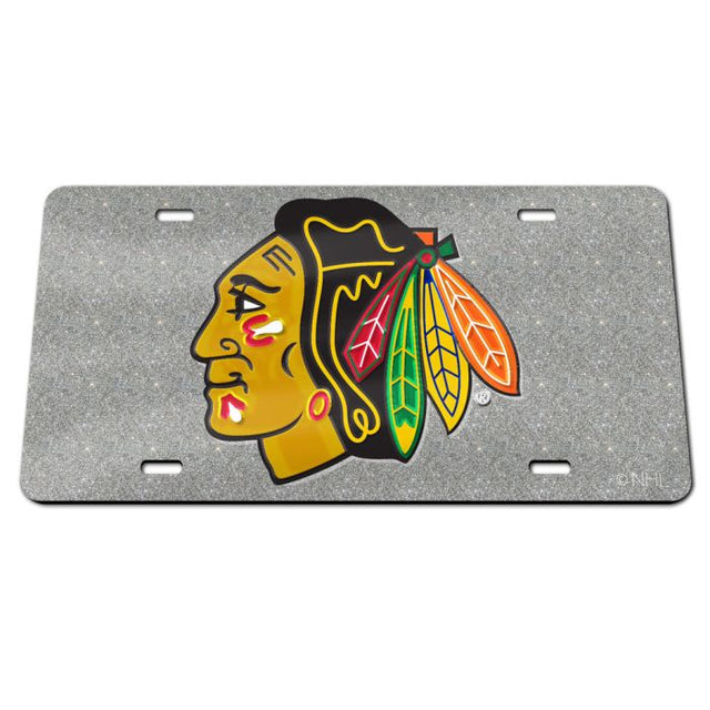 Chicago Blackhawks GLITTER Specialty Acrylic License Plate