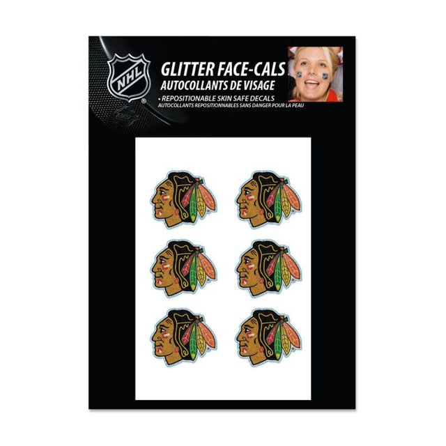 Chicago Blackhawks Glitter Tattoo 6 Pack