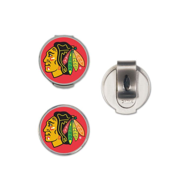 Clip para gorra de los Chicago Blackhawks con 2 marcadores, con tapa tipo concha