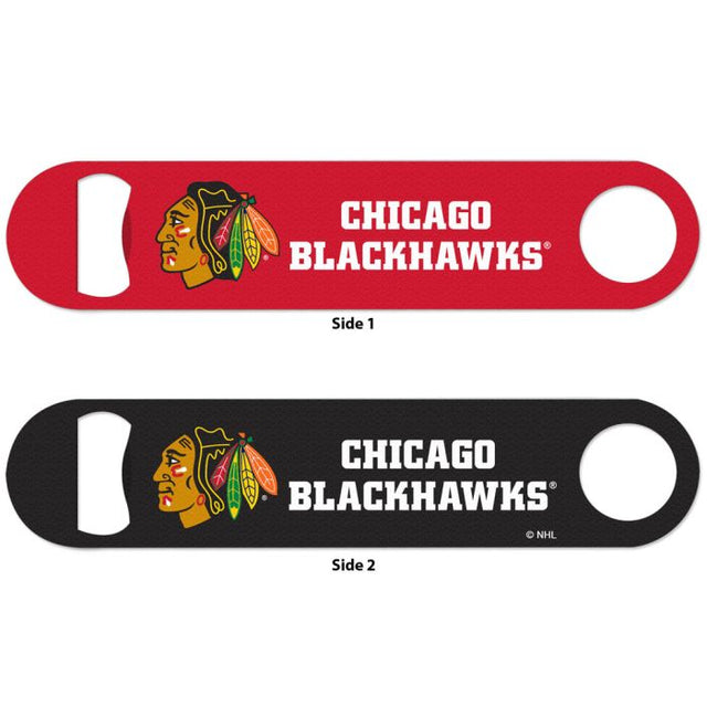 Abridor de botellas de metal de dos caras de los Chicago Blackhawks