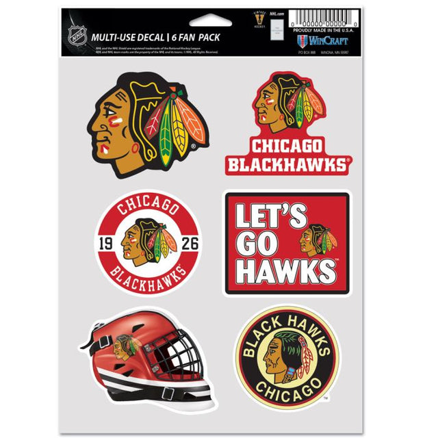 PAQUETE MULTIUSOS PARA 6 FANS DE LOS CHICAGO BLACKHAWKS