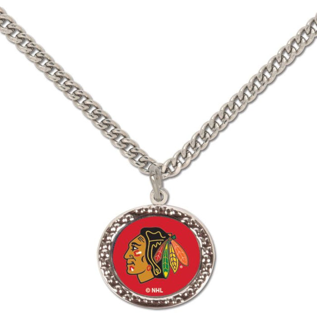 Collar con dije de los Chicago Blackhawks y tarjeta de joyería