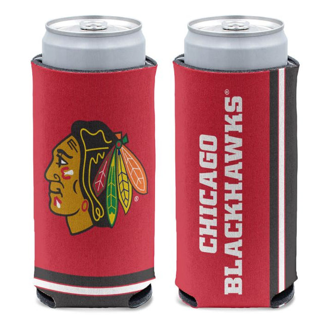 Refrigerador de latas delgado de 12 oz PRIMARY de Chicago Blackhawks