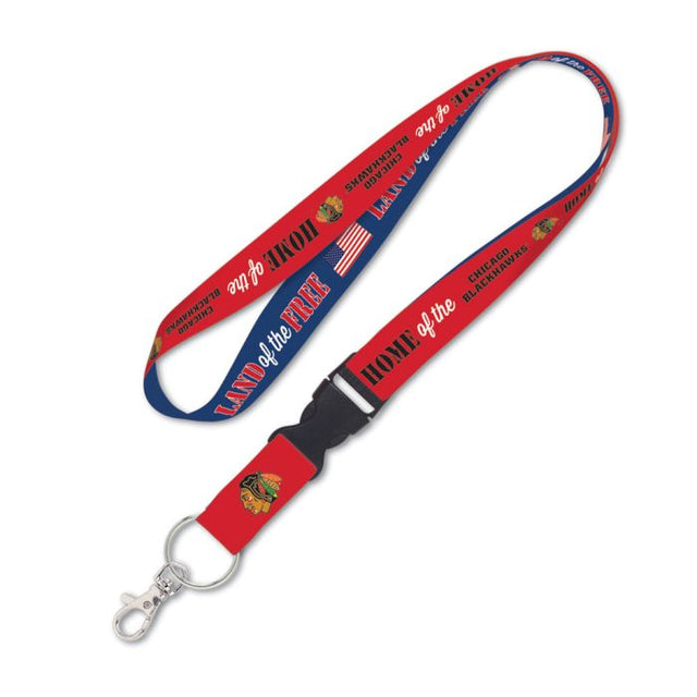 Chicago Blackhawks / Patriotic Patriotic Lanyard w/detachable buckle 1"