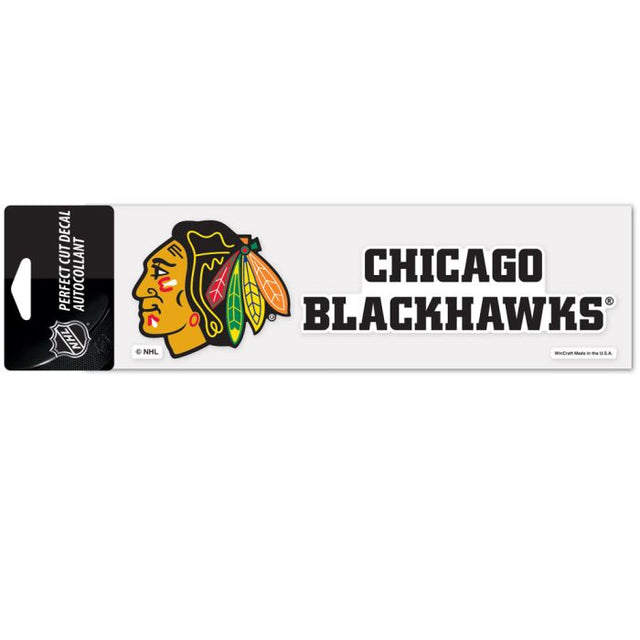 Calcomanías de corte perfecto de Chicago Blackhawks de 3" x 10"