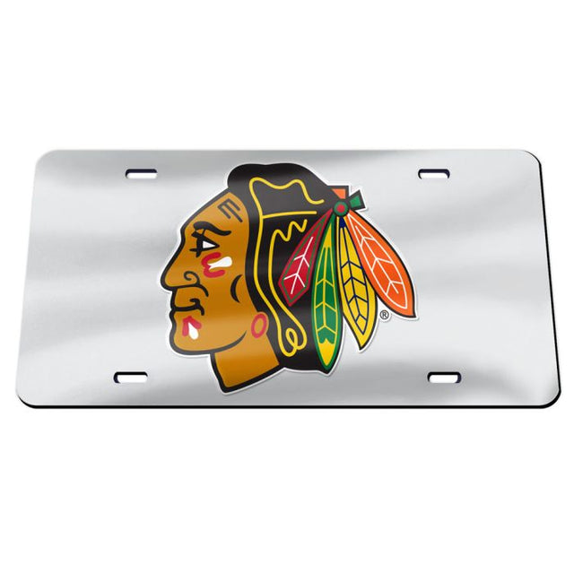 Chicago Blackhawks SILVER Specialty Acrylic License Plate