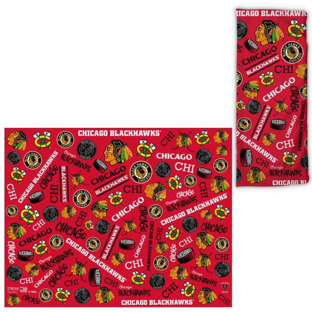 Envolturas para fanáticos con estampado disperso de los Chicago Blackhawks