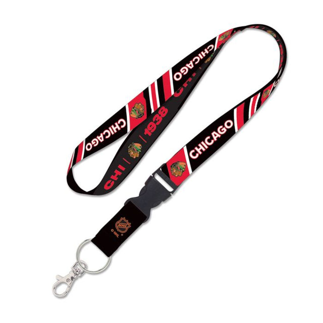 Cordón de edición especial de los Chicago Blackhawks con hebilla desmontable de 1"