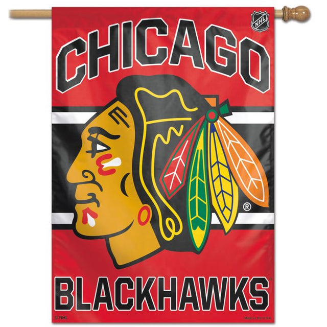 Bandera vertical de los Chicago Blackhawks de 28" x 40"