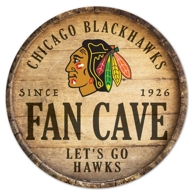 Chicago Blackhawks Wood Sign 14" Rnd