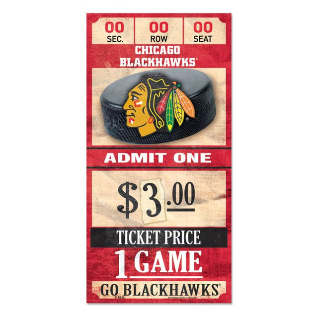 Chicago Blackhawks Wood Sign 6x12 3/8" thick