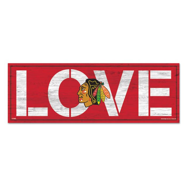 Chicago Blackhawks Wood Sign 8"x23" 1/4" thick