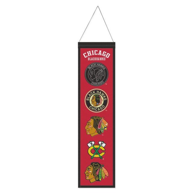 Estandarte de lana de los Chicago Blackhawks de 20 x 81 cm