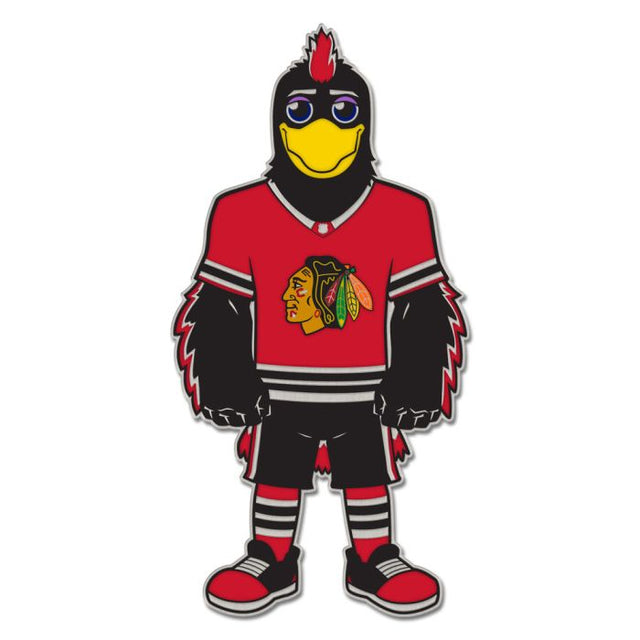 Tarjeta de joyería con pin esmaltado de colección de la mascota de los Chicago Blackhawks