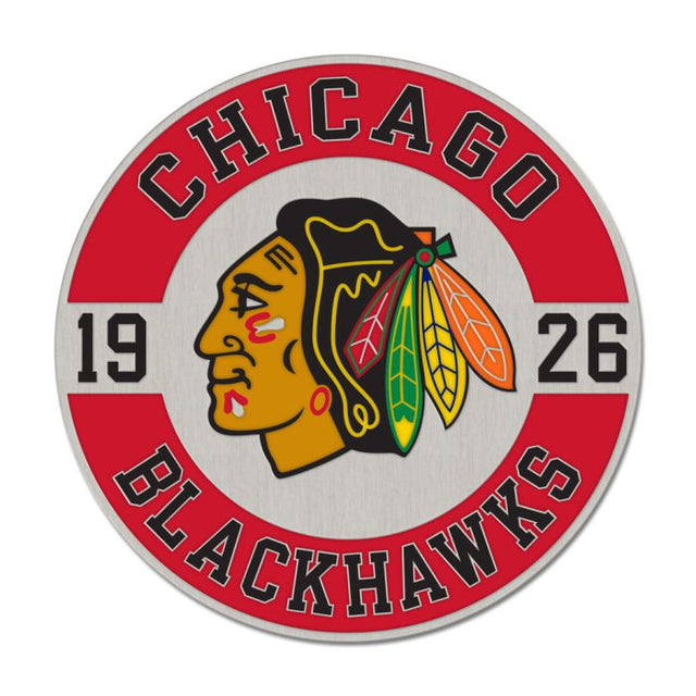 Tarjeta de joyería con pin esmaltado coleccionable de la ronda 1 de los Chicago Blackhawks