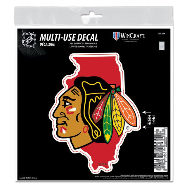 Chicago Blackhawks state shape All Surface Decal 6" x 6"