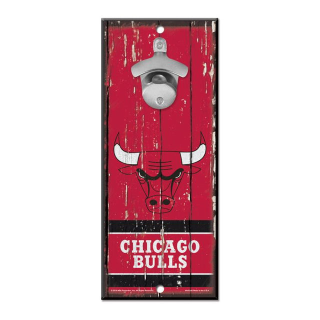 Letrero destapador de botellas de Chicago Bulls de 5 x 11 pulgadas