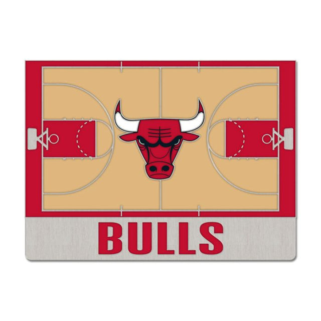 Tarjeta de joyería con pin esmaltado de colección COURT de los Chicago Bulls