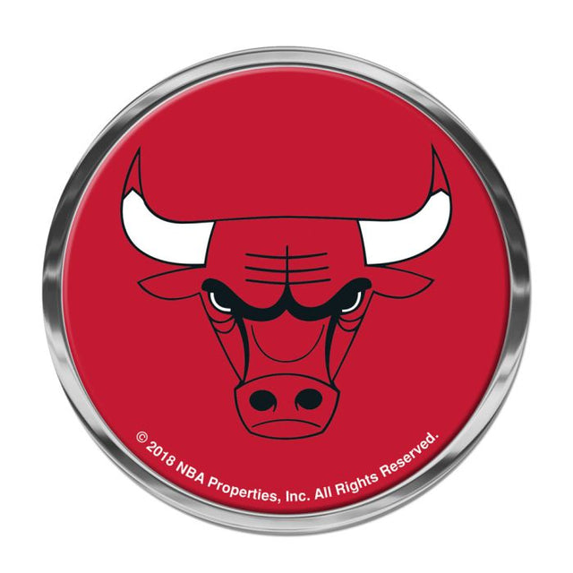 Emblema de metal cromado abovedado de los Chicago Bulls