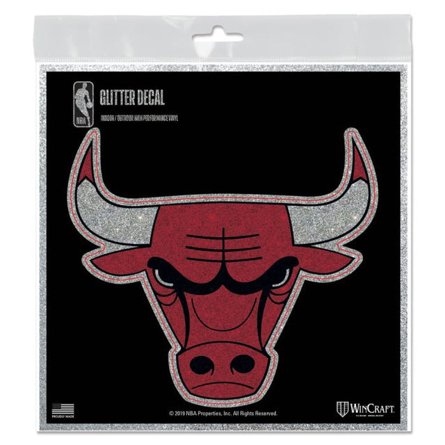 Calcomanía con brillantina de los Chicago Bulls de 6" x 6"