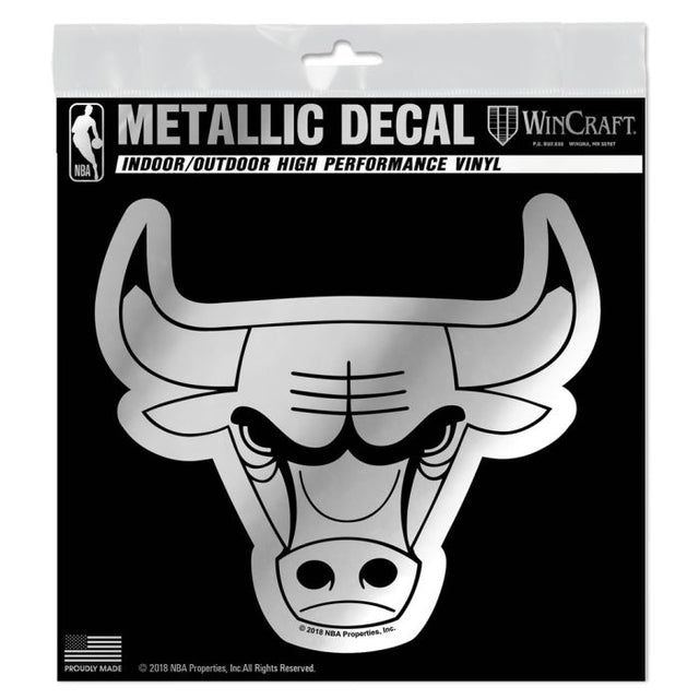 Chicago Bulls Decal Metallic 6" x 6"