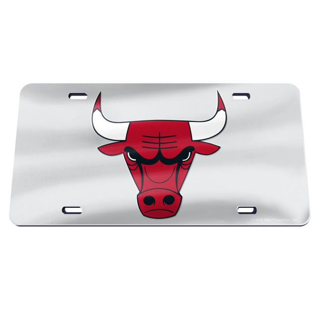 Chicago Bulls SILVER Specialty Acrylic License Plate