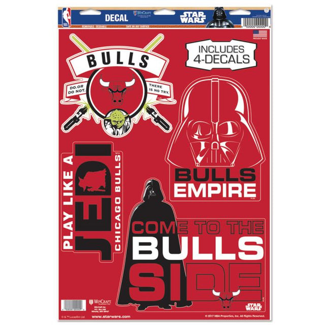 Calcomanía multiusos de Star Wars de Chicago Bulls/Star Wars de 11" x 17"