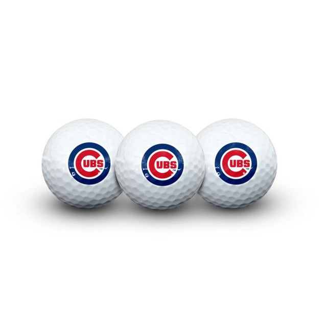 3 pelotas de golf de los Chicago Cubs en formato concha