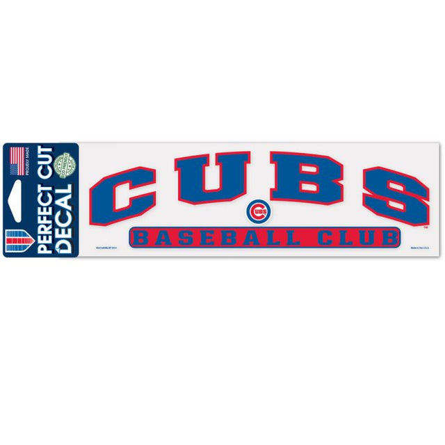 Calcomanías de corte perfecto arqueadas de los Chicago Cubs de 3" x 10"