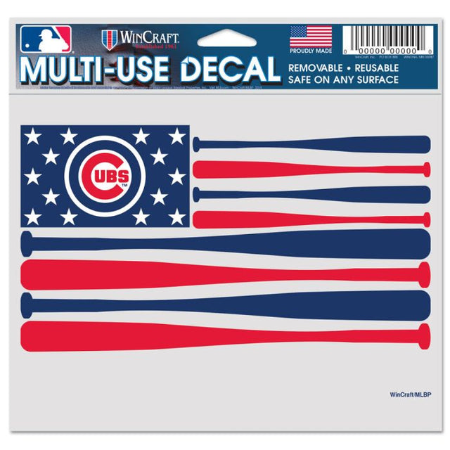 Chicago Cubs BATS Multi-Use Decal -Clear Bckrgd 5" x 6"